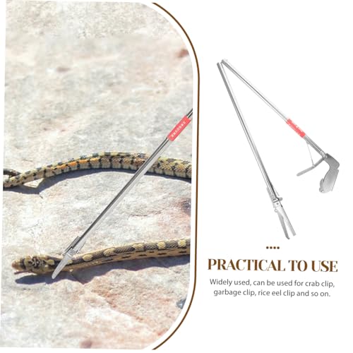 Snake Sticks Useful Snake Catcher Clip Snake Grabber Tool Folding Snake Catcher Clamp Snake Stick Catcher Snake Tong Reptile Grabber Snake Clip Turntable Hook Stainless Steel Crawl