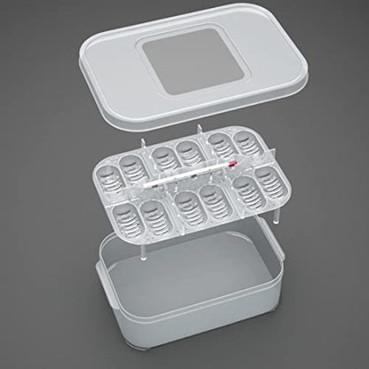 Reptile Incubation Box Reptile Incubator Egg Tray Hatching Box with 12 Grids for Turtle Gecko Lizards Mane Reptile Egg Incubators