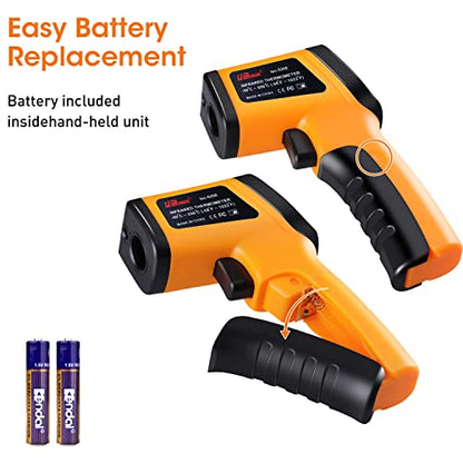 Infrared Thermometer Gun -58°F to 1022°F, Non-Contact Laser Thermometer with LCD Display, Temperature Measurement Gun for Cooking, BBQ, Oven, Adjustable Emissivity - color: -58°F~1022°F