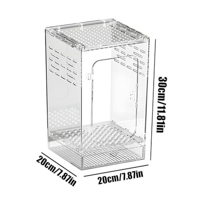 Jumping Spider Enclosure – Acrylic 15x15x25cm | Small Reptile Habitat with Dual-Sided Ventilation | Front-Opening Arboreal Tarantula Tank | Transparent Terrarium for Mantis and Invertebrate Use - color: Large arboreal breeding box