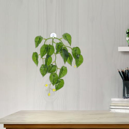 PRETYZOOM Reptile Climbing Ornaments Artificial Turtle Tank Plants with Suction Cup Hanging Simulation Leaves Vines Terrarium Decor for Lizard and Snake Habitat