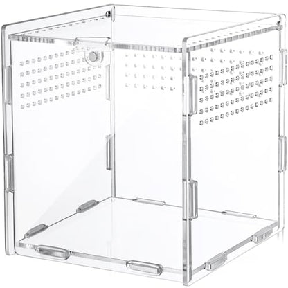 Suzile Jumping Spider & Tarantula Enclosure - Reptile & Hermit Crab Tank - Micro Habitat (3.5 x 3.5 x 3.7'')