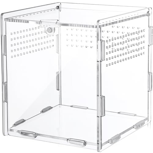 Suzile Jumping Spider & Tarantula Enclosure - Reptile & Hermit Crab Tank - Micro Habitat (3.5 x 3.5 x 3.7'')