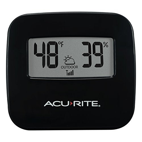 AcuRite Wireless Indoor/Outdoor Thermometer, Black with Humidity - color: Black with Humidity