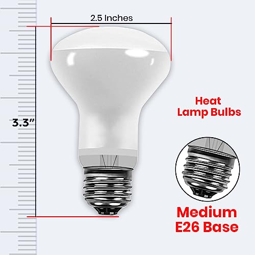 50 Watt Reptile Heat Bulb, 50 Watts UVA Basking Light Bulbs for Reptiles, Terrarium Basking Heat Lamp for Bearded Dragon,Lizard,Turtle,Snake, UVA Reptile Light Bulb E26 Base 2 Pack - style: 50WR20-WHITE-2PK