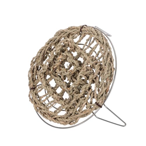 Totority Bearded Dragon Lizard Hammock for Mesh and Glass Enclosures, Straw Woven Reptile Lounger Bed with Metal Legs, Removable and Moisture Resistant Elevated Basking Platform for Snakes