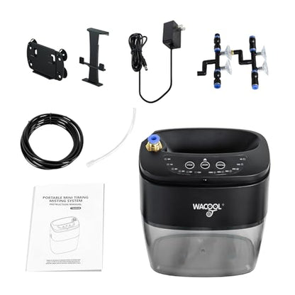Reptile Mister Fogger, 800ml Portable Terrarium Misting System with 2 Nozzles for Reptile Tanks & Amphibian Enclosures - Black
