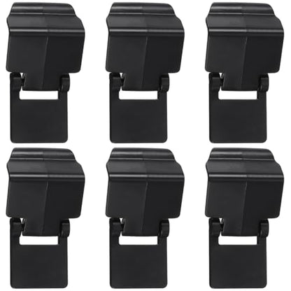 Baluue 6 Pack Aquarium Lid Clips & Reptile Cage Locks - Anti Escape Tank Clamp for Snake, Turtle, Lizard & Tarantula Terrarium - Security Buckle for Glass Cover (Black, Plastic)