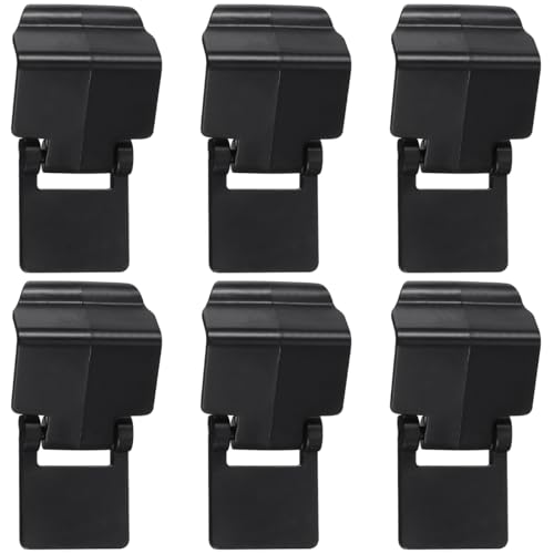 Baluue 6 Pack Aquarium Lid Clips & Reptile Cage Locks - Anti Escape Tank Clamp for Snake, Turtle, Lizard & Tarantula Terrarium - Security Buckle for Glass Cover (Black, Plastic)