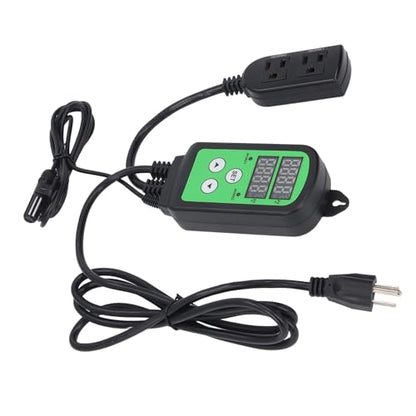 LiebeWH Digital Humidity Controller Dual Stage Pre Wired Humidistat with Double LED Display and 1500W Output for Greenhouse Plant Tent (US Plug)