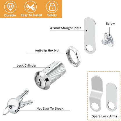 Cabinet Cam Locks 1-1/8 Inch - Zzbety Mailbox Locks Keyed Alike for Secure Files Drawers Mailbox RV Camper Door Tool Box (1 Pack/Zinc Alloy) - size: 1-1/8 Inch