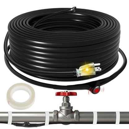 3ft 7w/ft Constant Wattage Pipe Heat Cable - CSA/ETL Certified, Energy-Saving for Metal & Water-Filled Plastic Pipes, Keeps Water Flowing at -40°F, 120V - style: 3 Feet