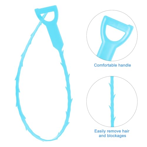 uxcell 3pcs 20 Inch Drain Hair Clog Remover Tool PP & 63 Inch Drain Cleaner Tool Sticks Stainless Steel Sewer Cleaning Hook Unclog Sink Unclogger for Toilet Bathtub Sewer, Blue - color: Blue, size: 63 Inch