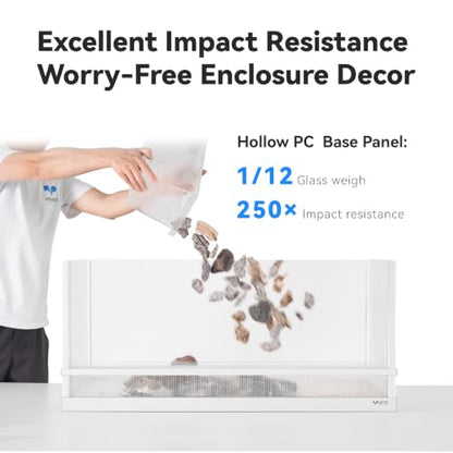 88 Gallon Reptile Tank, Reptile Enclosure for Easy Maintenance, Top Screen Ventilation & Glass Sliding Door 48''x24''x18'' - size: 48x24x18'' 88Gallon