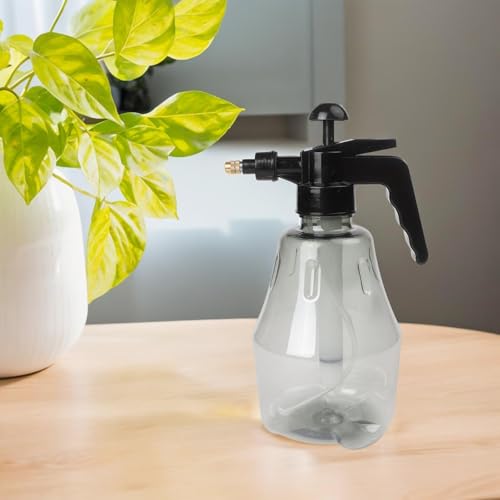 Manual Pressure Sprayer 1.5L with Adjustable Nozzle for Fine Mist and Stream, Transparent PET Watering Bottle for Plants Bonsai Flowers Home Car Cleaning Grey Green(Starry gray)