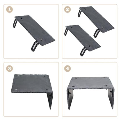 Bearded Dragon Tank Accessories, Slate Rocks for Reptiles, Bearded Dragon Basking Platform, Habitat Hide for Bearded Dragons, Tortoise, Gecko, Snake and Other Reptile & Amphibian