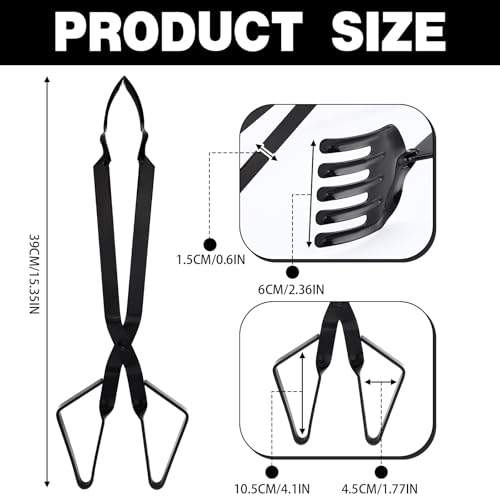 2 Pcs Crab Tongs for Live Crabs, 15.24" Heavy Duty Crab Grab Claws for Seafood Handling, Ideal for Crabbing & Seafood Processing, Keeps Your Fingers Safe and out of Harm's Way, Black