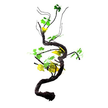 POPETPOP Reptile Vines for Climbing-Artificial Jungle Forest Bend Branch Terrarium Cage Habitat Decor for Lizard Spider Chameleon Snakes Gecko Frogs Small Pet