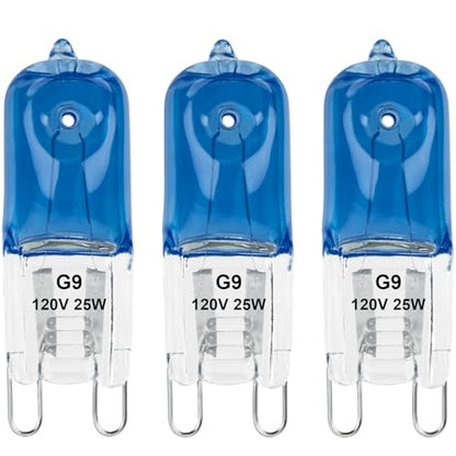 G9 Heat Lamp Bulbs for Reptile,Day Blue, Mini Halogen Bulb 25W, Infrared Reptile Heat Lamp for Bearded Dragon Gecko Turtle Lizard, Pack of 3 - size: 25W-3Pcs
