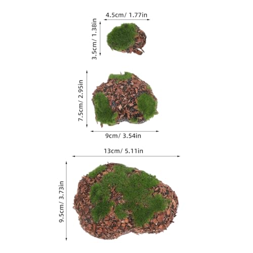 Hemoton 6pcs DIY Garden Decor Lifelike Moss Rock Fake Mossy Blocks for Floral Arrangements Miniature Landscape Accessories
