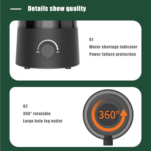 Reptile Humidifier and Fogger, 2.5L Terrarium Humidifier with Dual Adjustable Tubes for Two Tanks, Compact Reptile Mister for Vivarium Plants