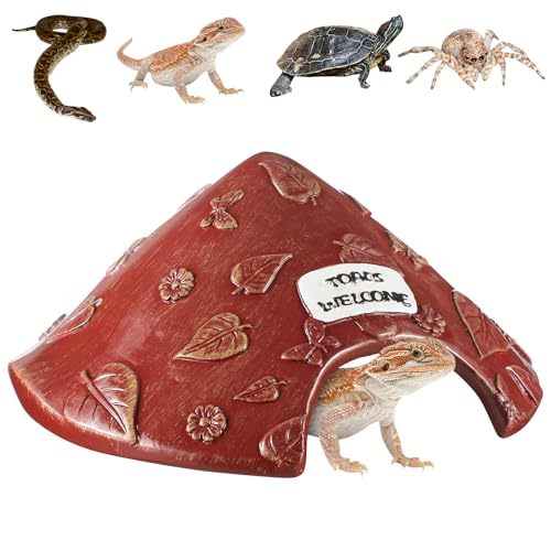 Impermeable Caecilian Shelter Decorative Rosin Residence for Marine Tortoises Garden Herpeton Habitat Herpeton Enthusiasts Terrariums Deck - color: brown