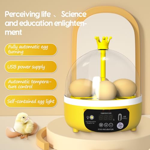 Tissting Egg Incubator with Manual Egg Turning & Humidity Control, Incubators for Hatching Eggs, Poultry Incubator for Chicken Duck Goose Quail Bird Eggs, for Kids (Manual)
