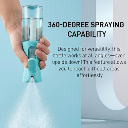 2 Pack Continuous Spray Bottle for Hair, Ultra Fine Mist Water Sprayer, Empty Aerosol-Free Styling Mister for Curly Hair, Gardening, Plants, Cleaning & Skincare (6.8oz/200ml - Teal)