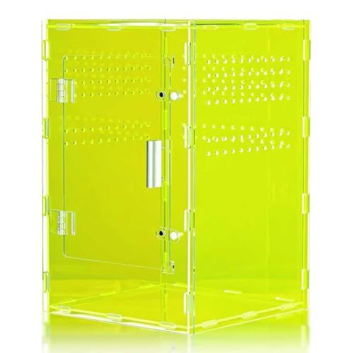 8x8x12 Reptile Enclosure Acrylic Terrarium – Cyberpunk Light Green Reptile Tank Featuring New Caledonia Rainforest Style for Geckos & Invertebrates - color: LightGreen