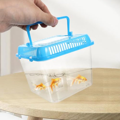 Transparent Pet Box for Reptiles and Small Animals 4.84X4.84X4.13 Inch Climbing Pet Feeding Container with Ventilation for Tortoise Gecko Habitat