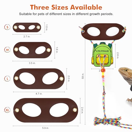 LIKZINWA Small Animal Sling Carrier,Small Animal Bag for Bearded Dragons Lizards and Reptile with Adjustable Strap (Red+Schoolbag) - color: Red+Schoolbag