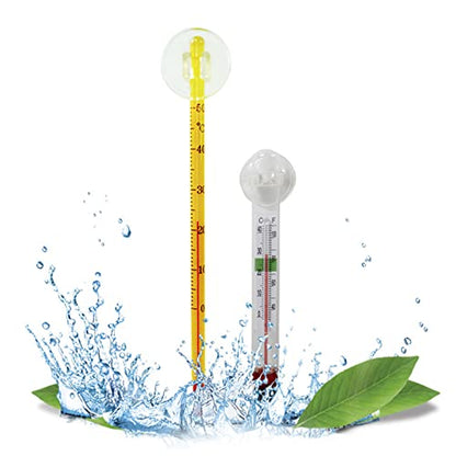 Aquarium Thermometer Glass Water Temperature Gauge with Suction Cup, Clear Easy Read for Fish Tank Marine Habitat - color: B