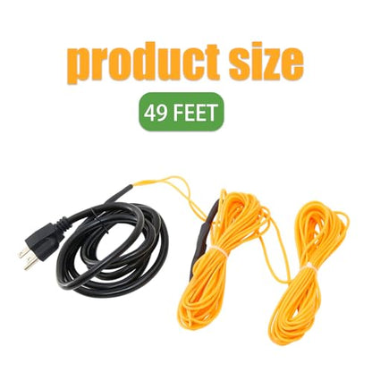Soil Heating Warming Cable 49ft for Plants Built-in Thermostat for Seed Grow Indoor/Outdoor Cold Frames Garden Containers