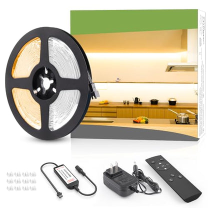 NOVOSTELLA 20ft Waterproof Tunable White LED Strip Lights, Dimmable Flexible Rope Light 3000K-6500K 12V Tape Light with Remote, Ribbon for Outdoor and Indoor Bedroom Home Mirror Kitchen Bar Cabinet - size: 20ft (Waterproof)