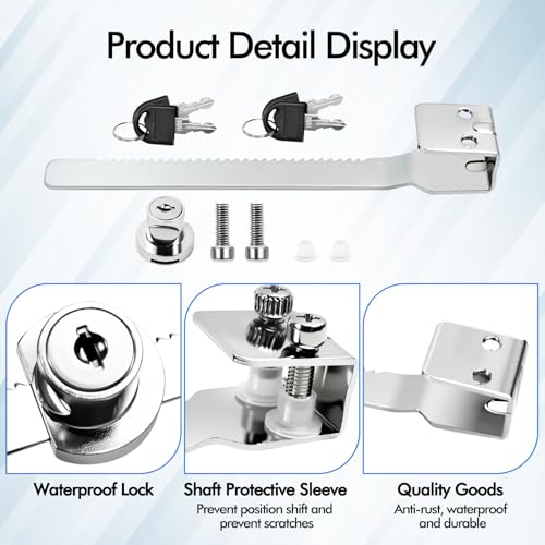 2 Pack Keyed Alike Sliding Glass Door Ratchet Lock, Large Size | Showcase Display Lock, Chrome Finish