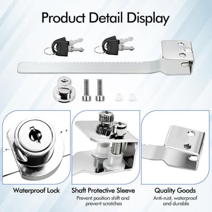 2 Pack Keyed Alike Sliding Glass Door Ratchet Lock, Large Size | Showcase Display Lock, Chrome Finish