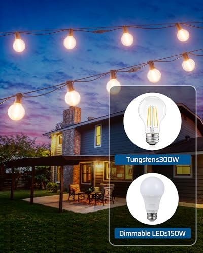 DEWENWILS Outdoor Dimmer for String Lights with Remote Waterproof Plug-in Dimmer, 100FT Range, 150W Dimmable LED/300W Tungsten Bulbs, Dimmer Switch for Dimmable String Lights - size: Dimmer with Preset Brightness