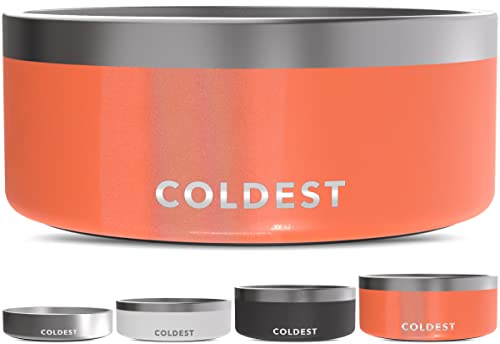 Coldest Dog Bowl - Anti Rust Metal, Non Slip, 3 Layers Insulated Stainless Steel Dog Bowls - Spill Proof & Heavy Duty - Water Bowl for Dogs, Cats & Pets, Dish Washer Safe (100 oz, Candy Red Glitter) - color: Candy Red Glitter, size: 100 oz