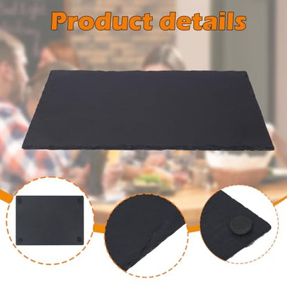 8 Pack 12 x 8 Inch Slate Cheese Boards, Black Rectangle Slate Charcuterie Boards, Natural Charcuterie Stone Plates for Parties, Gifts, and Special Events, Cheese, Sushi, Food. - size: 8 Pack 12 x 8 Inch