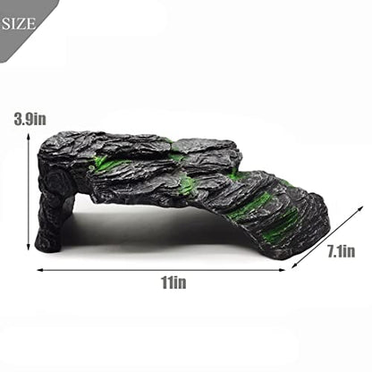 Turtle Basking Platform Small Tortoise Dock Resting Rock Turtle Climbing Ramp Shale Step Ledge Aquarium Terrarium Decor for Tortoise Bearded Dragon Lizard Chamelon Frog Gecko Snakes Iguana Betta Fish