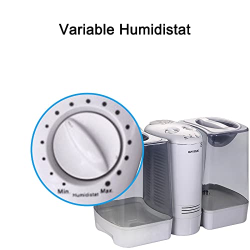 Optimus U-32030 3.5 Gallon Warm Mist Humidifier with Wicking Vapor System,White/Clear