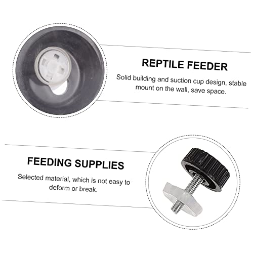 BESPORTBLE Reptile Feeder with Feeding Bowls and Suction Cup Practical Worm Container for Gecko Food and Water Easy to Clean and Durable Feeding for Lizards - size: 11.7X6.3X5.7CM