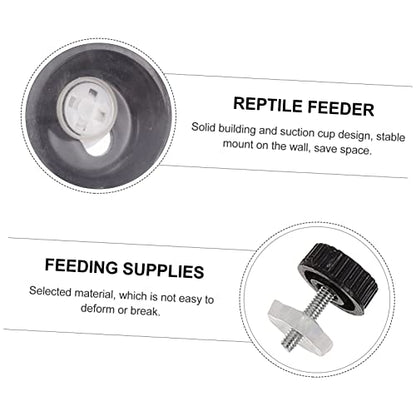 BESPORTBLE Reptile Feeder with Feeding Bowls and Suction Cup Practical Worm Container for Gecko Food and Water Easy to Clean and Durable Feeding for Lizards - size: 11.7X6.3X5.7CM