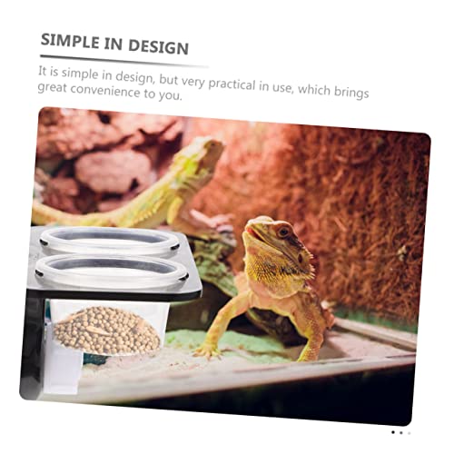 KESYOO Reptile Feeding Ledge 2-Piece Set with Suction Cups Gecko Water Feeder and Food Bowl for Reptile Tanks Random Color for Chameleons