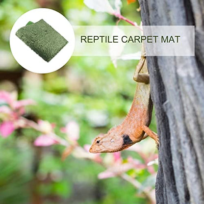 Mikikit 2pcs Tortoise Carpet Moss Reptile Mat Durable Washable Liner for Lizard Supplies for Amphibians and Turtles Substrate for Reptile Health