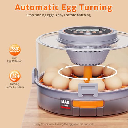Egg Incubators for Hatching Eggs for Home, Classroom and Lab | 12 Incubator for Chicken Eggs,Duck,Goose,Quail,Snake,Egg Incubator with Automatic Egg Turning and Humidity Control