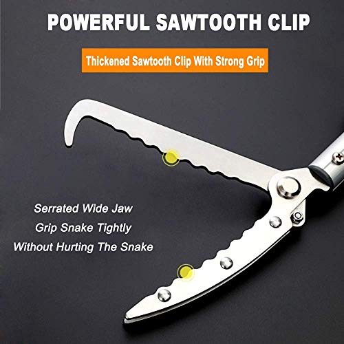 Snake Tong Rattle Snake Reptile Catcher Grabber,with Wide Jaw and Comfortable Grip Handle, Handling Tool Equipped with Snake Hook and Bagging,More Professional (60 Inch（150cm）) - style: 60 Inch（150cm）