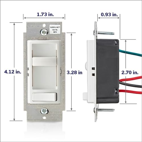 Leviton SureSlide Dimmer Switch for Dimmable LED, Halogen and Incandescent Bulbs, 6674-P0B, Brown - color: Brown