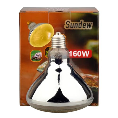 Sundew Mercury Vapor UVB Reptile Bulb 125W, PAR38 120V E26 – Coated Glass UVB Heat Lamp (125, Watts)