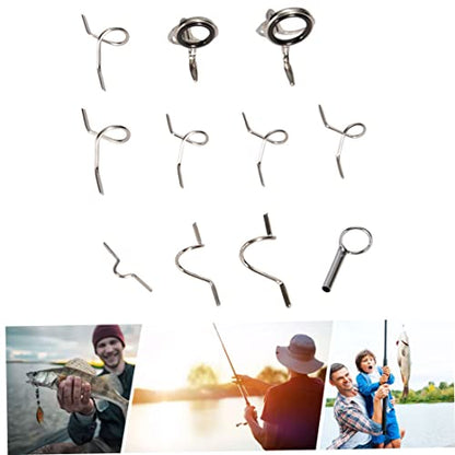 Fly Rod Guides Set, Hard Snake Ring Hook Keeper Fishing Rod Guide Tip Repair Kit Cases & Tubes
